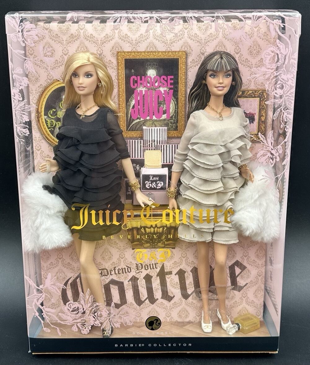 Juicy Couture Beverly Hills G&P Barbie Doll Set 2008 Gold Label L9605 Mattel